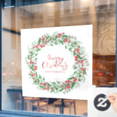 メリークリスマス&ハッピーニューイヤーリース  ウィンドウサイン (カフェ窓)