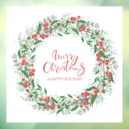 メリークリスマス&ハッピーニューイヤーリース ウィンドウサイン (シート3)