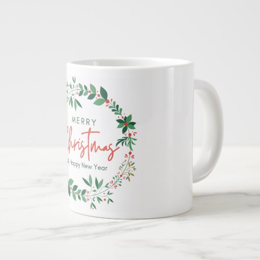 メリークリスマス&ハッピーニューイヤー名物マグカップ ジャンボコーヒーマグカップ (正面右)