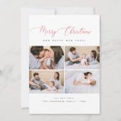 メリークリスマス&ハッピーニューイヤー家族4写真 シーズンカード (正面)