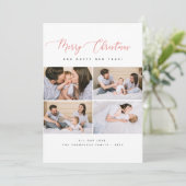 メリークリスマス&ハッピーニューイヤー家族4写真 シーズンカード (スタンド正面)