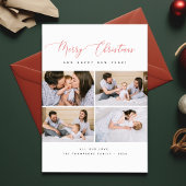 メリークリスマス&ハッピーニューイヤー家族4写真 シーズンカード