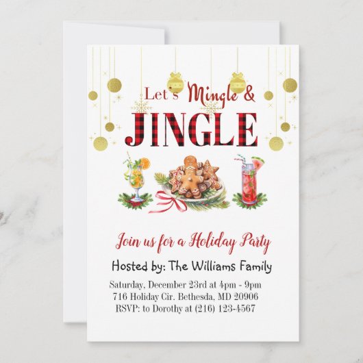 メリークリスマス&ハッピーニューイヤー招待状 シーズンカード (正面)