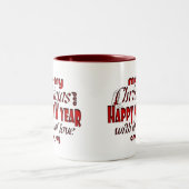 メリークリスマス&ハッピーニューイヤー挨拶RB ツートーンマグカップ (中央)