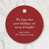 メリークリスマス&ハッピーニューイヤー書道レッド フェイバータグ (裏面)