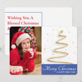 メリークリスマス&ハッピーニューイヤー独身のフォトカード シーズンカード (正面/裏面)