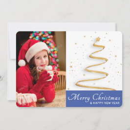 メリークリスマス&ハッピーニューイヤー独身のフォトカード シーズンカード