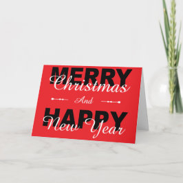 メリークリスマス&ハッピーニューイヤー赤ホリデーカード シーズンカード