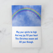 メリークリスマス&ハッピーニューイヤー飛んでいるトナカイ シーズンカード (内部)