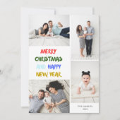 メリークリスマス&ハッピーニューイヤー4 フォトコラージュ シーズンカード (正面)