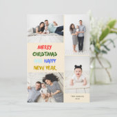 メリークリスマス＆ハッピーニューイヤー４ フォト イエロー シーズンカード (スタンド正面)