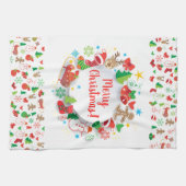 メリークリスマス&ハッピーニューイヤー2024年クリスマス雪だるま キッチンタオル (横)