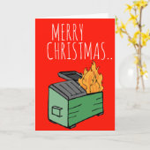 メリークリスマス＆ハッピーニューイヤー2024 ゴミ箱の火事 カード (黄色い花)