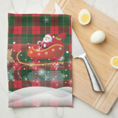 メリークリスマス&ハッピーニューイヤー2025サンタクロース キッチンタオル (四つ折り)