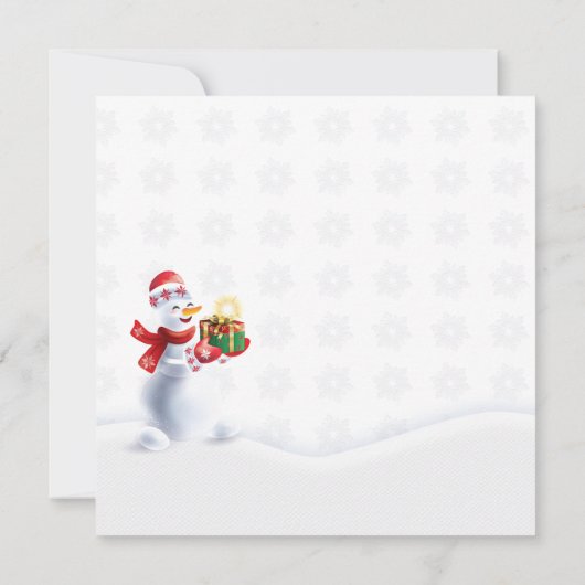 メリークリスマス&ハッピーニューイヤー2025年クリスマス雪だるま ノートカード (裏面)