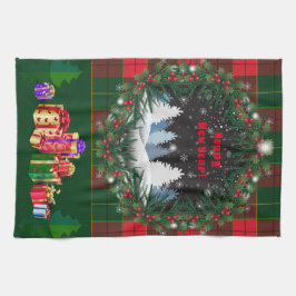 メリークリスマス&ハッピーニューイヤー2025雪だるま キッチンタオル