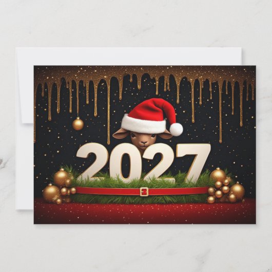 メリークリスマス&ハッピーニューイヤー2027 招待状 (正面)