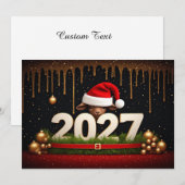 メリークリスマス&ハッピーニューイヤー2027 招待状 (正面/裏面)