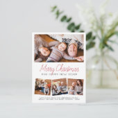 メリークリスマス&ハッピーニューイヤー4枚フォトコラージュ ポストカード (スタンド正面)
