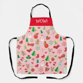 メリークリスマス&ハッピーニューイヤー！おもしろいクリスマス雪 エプロン (正面)