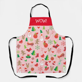 メリークリスマス&ハッピーニューイヤー！おもしろいクリスマス雪 エプロン