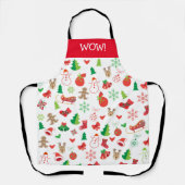 メリークリスマス&ハッピーニューイヤー！かわいいクリスマススノー エプロン (正面)