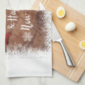 メリークリスマス&ハッピーニューイヤー キッチンタオル (四つ折り)