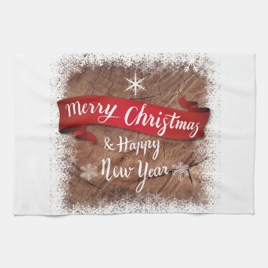 メリークリスマス&ハッピーニューイヤー キッチンタオル (横)