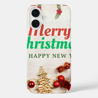 メリークリスマス&ハッピーニューイヤー クリスマスのお祝い iPhone 16ケース