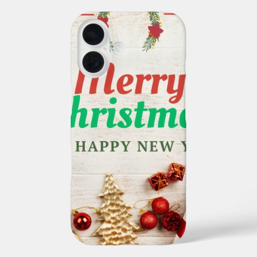 メリークリスマス&ハッピーニューイヤー クリスマスのお祝い Case-Mate iPhoneケース (裏面)