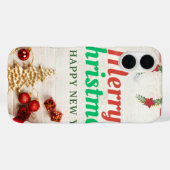 メリークリスマス&ハッピーニューイヤー クリスマスのお祝い Case-Mate iPhoneケース (裏面 (横))