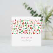 メリークリスマス&ハッピーニューイヤー！クリスマスホワイトカード (スタンド正面)