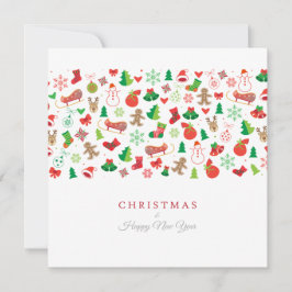 メリークリスマス&ハッピーニューイヤー！クリスマスホワイトカード