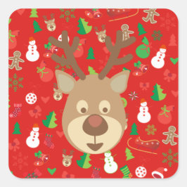 メリークリスマス&ハッピーニューイヤー！クリスマス スクエアシール