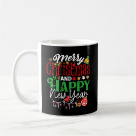 メリークリスマス&ハッピーニューイヤー コーヒーマグカップ