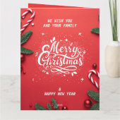 メリークリスマス&ハッピーニューイヤー サンキューカード (裏面)