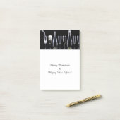 メリークリスマス&ハッピーニューイヤー,シャンパンワイン ポストイット (デスク上)