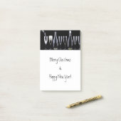 メリークリスマス&ハッピーニューイヤー,シャンパンワイン ポストイット (デスク上)