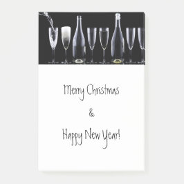 メリークリスマス&ハッピーニューイヤー，シャンパンワイン ポストイット