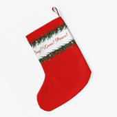 メリークリスマス&ハッピーニューイヤー！スコットランドパターン スモールクリスマスストッキング (裏面 (吊り時))