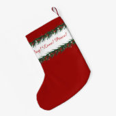 メリークリスマス&ハッピーニューイヤー！スコットランドパターン スモールクリスマスストッキング (裏面 (吊り時))