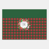 メリークリスマス&ハッピーニューイヤー！スコットランドパターン ラッピングペーパーシート (正面)