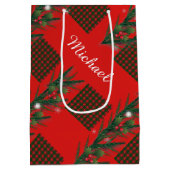 メリークリスマス&ハッピーニューイヤー!スコットランド柄 ミディアムペーパーバッグ (裏面)