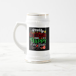 メリークリスマス&ハッピーニューイヤー ビールジョッキ
