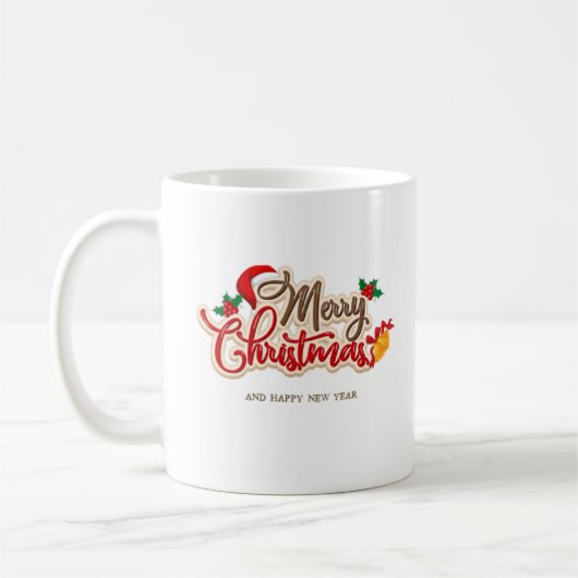 「メリークリスマス&ハッピーニューイヤー」フェスティバルホリデー コーヒーマグカップ (左)