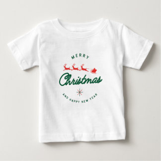 メリークリスマス&ハッピーニューイヤー ベビーTシャツ