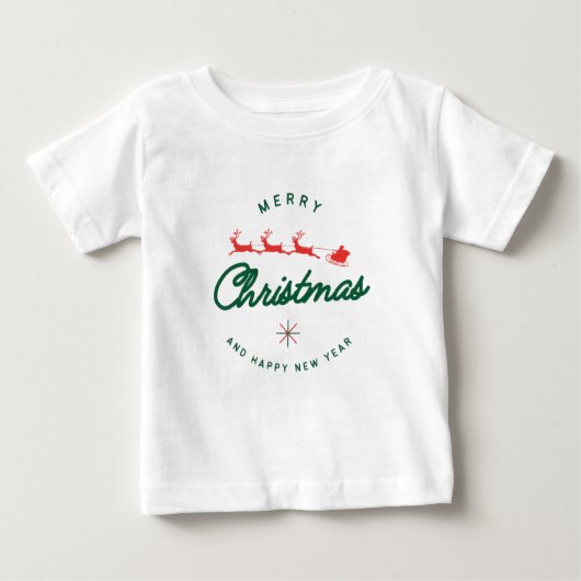 メリークリスマス&ハッピーニューイヤー ベビーTシャツ (正面)