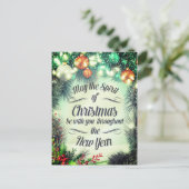 メリークリスマス  ハッピーニューイヤー ホリデーグリーティング シーズンポストカード (スタンド正面)