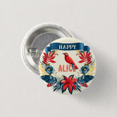 メリークリスマス＆ハッピーニューイヤー！ モノグラム 缶バッジ (正面&裏面)