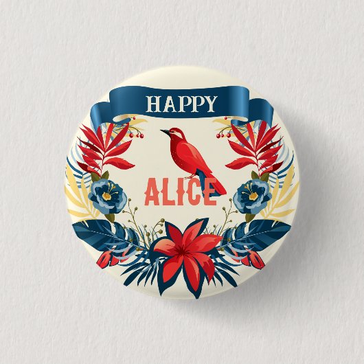 メリークリスマス＆ハッピーニューイヤー！ モノグラム 缶バッジ (正面)